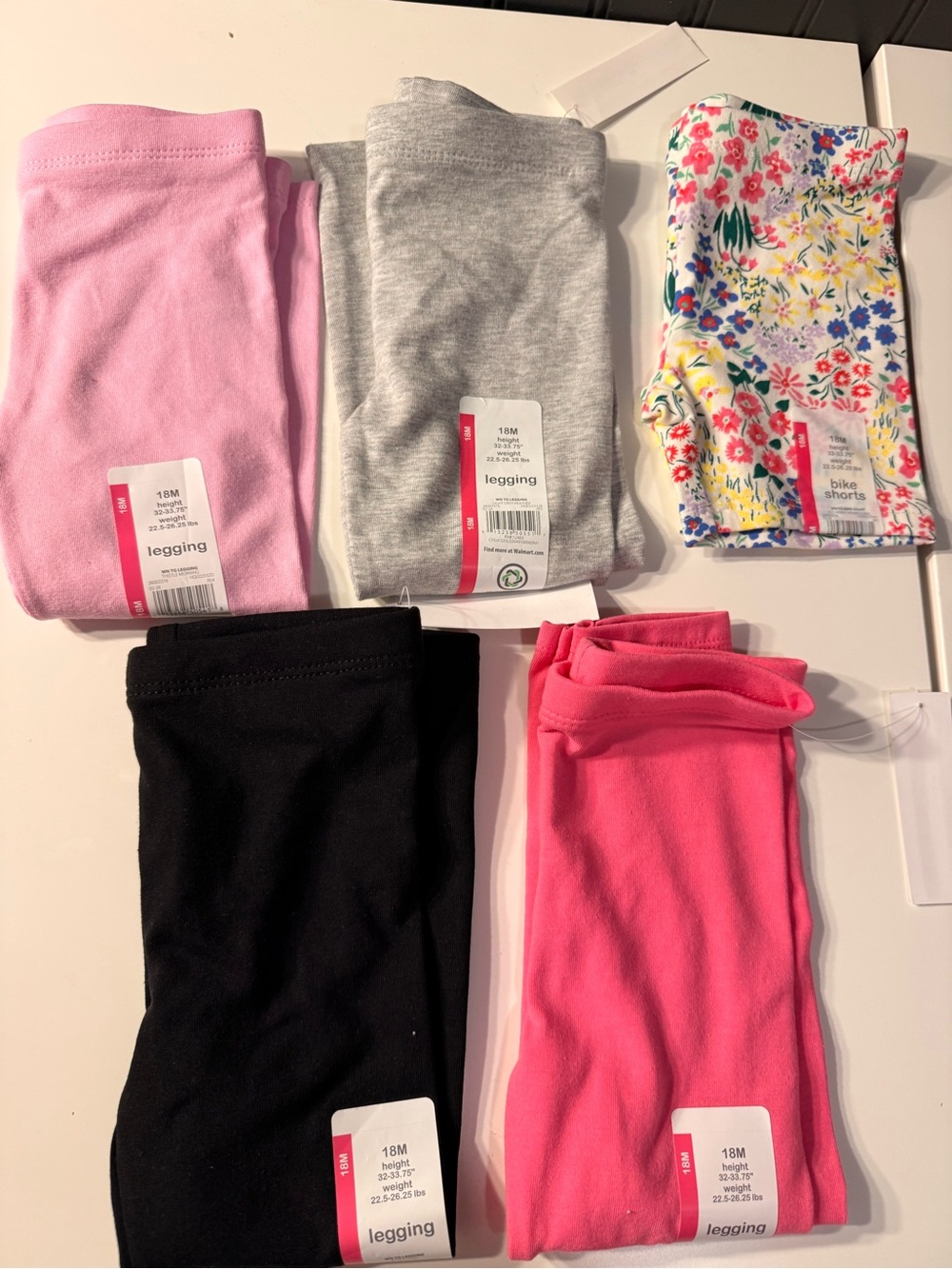 Girls' Soft Leggings Pack - Pink, Black, Gray & Floral biker short - Picture 13 of 13